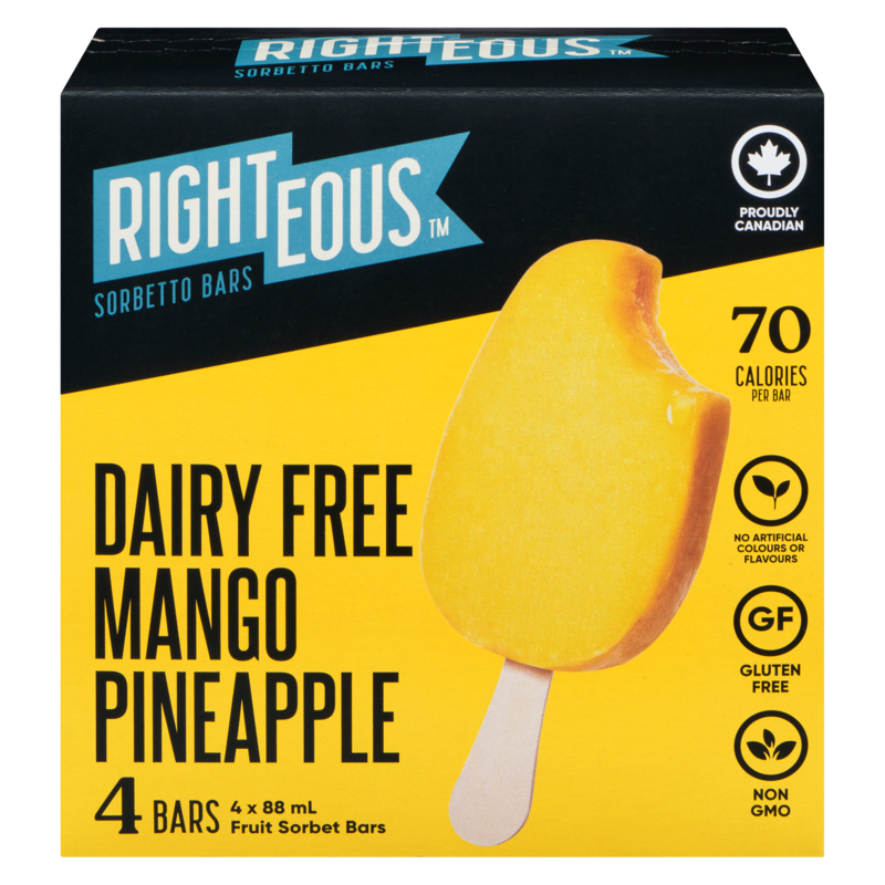 Righteous Dairy-Free Mango Pineapple Sorbetto Bars