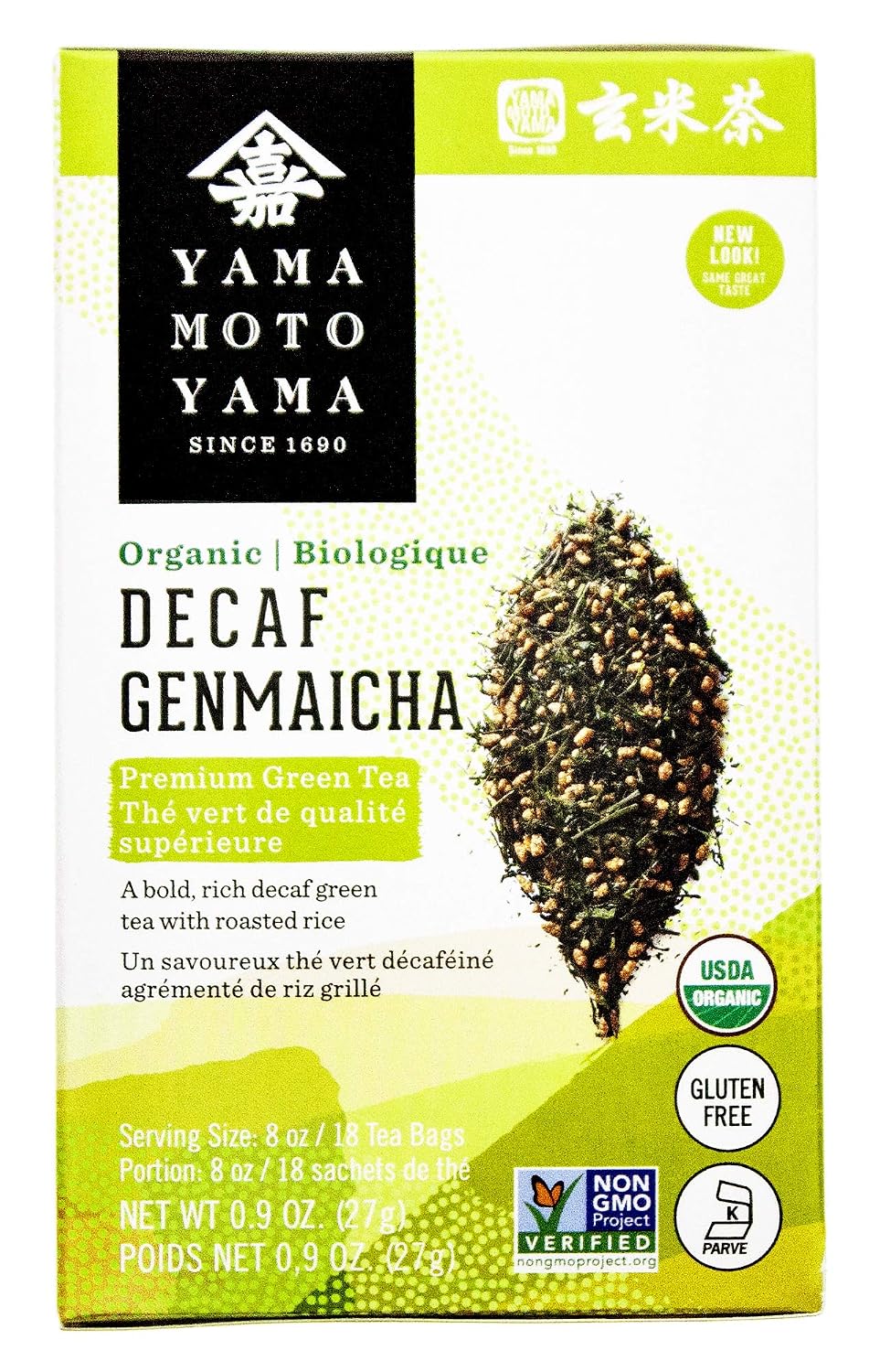 Stash Tea Yamamotoyama Organic Decaf Genmaicha Premium Green Tea
