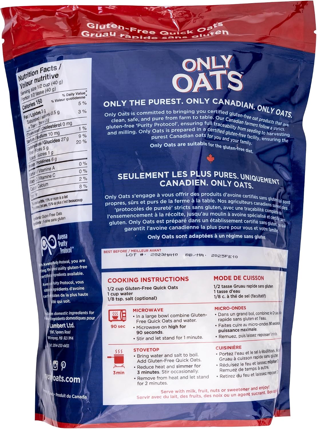 Only Oats Gluten Free Quick Cook Oats