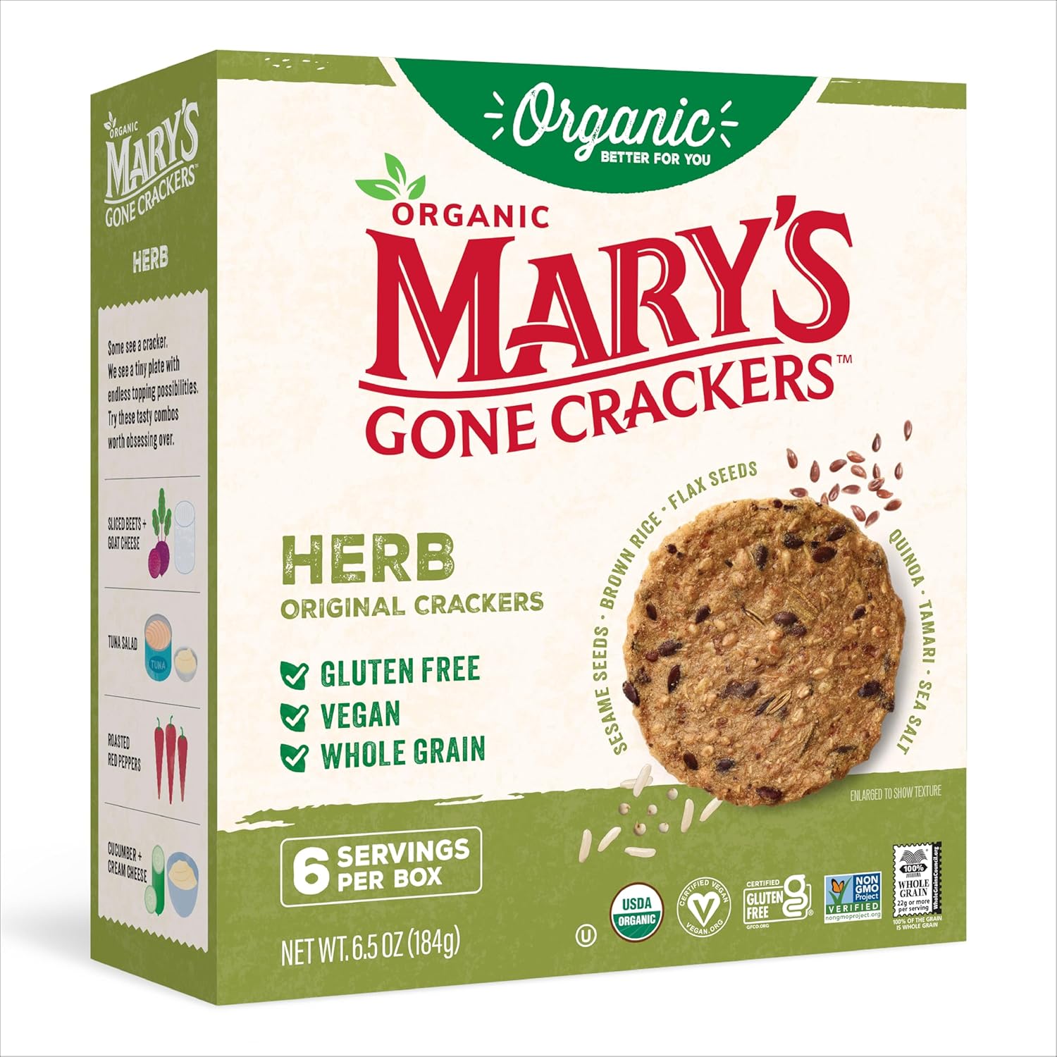 Mary's Organic Crackers Organic Herb Crackers Gluten Free