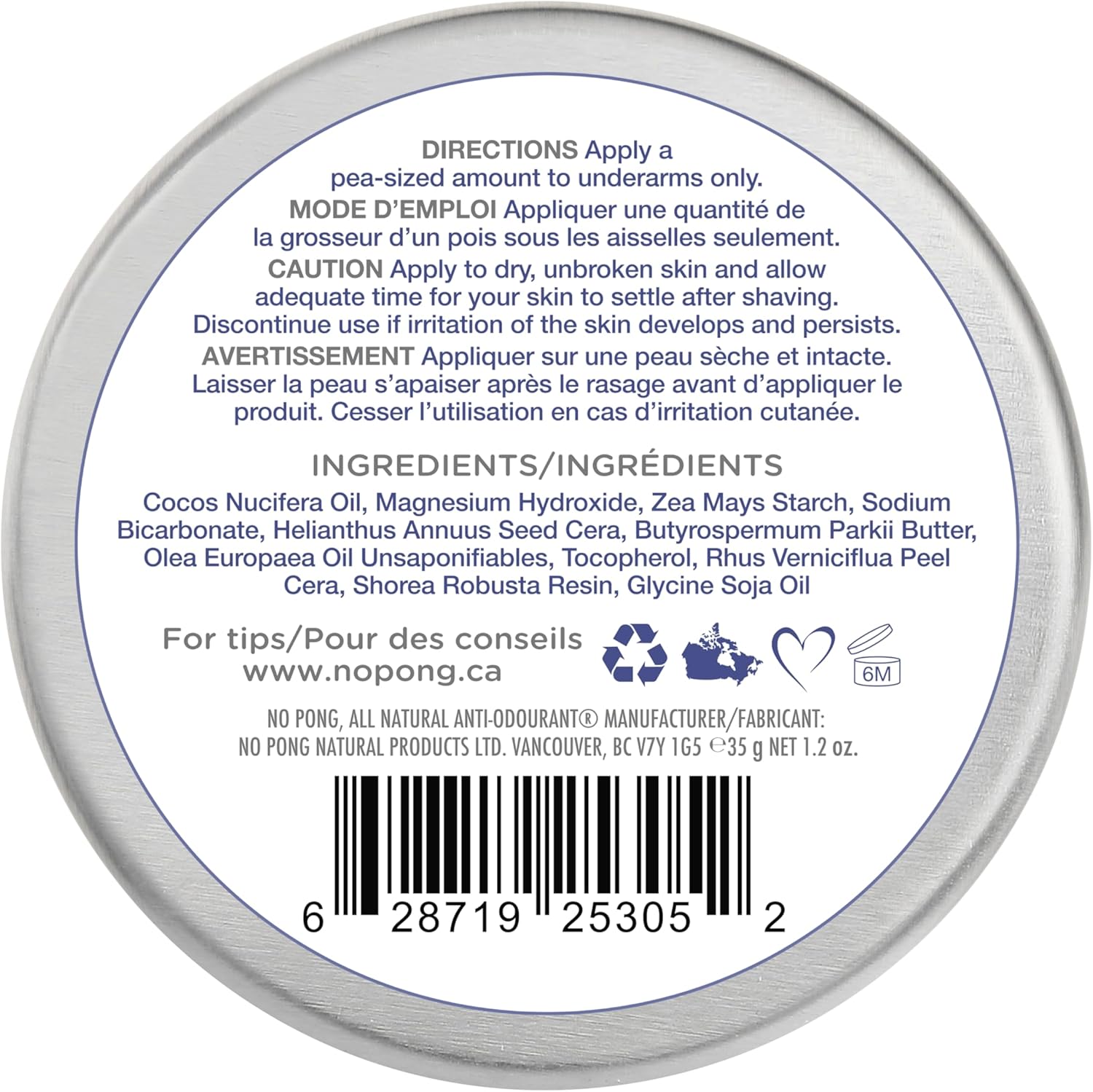 No Pong Vegan Fragrance-free All Natural Anti Odourant