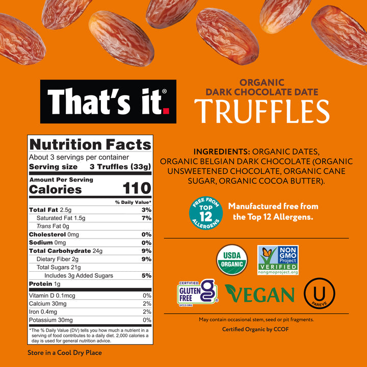 That's it. Organic Vegan Dark Chocolate Date Truffles