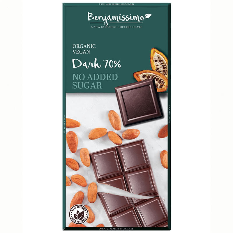 Organic 70% No Sugar Added Dark Chocolate
