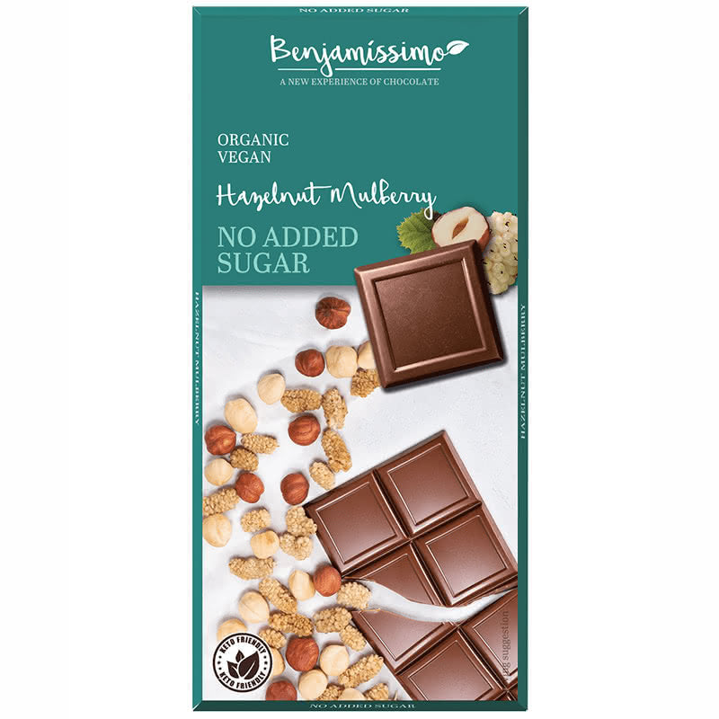 Organic No Sugar Added Hazelnut Mulberry Chocolate