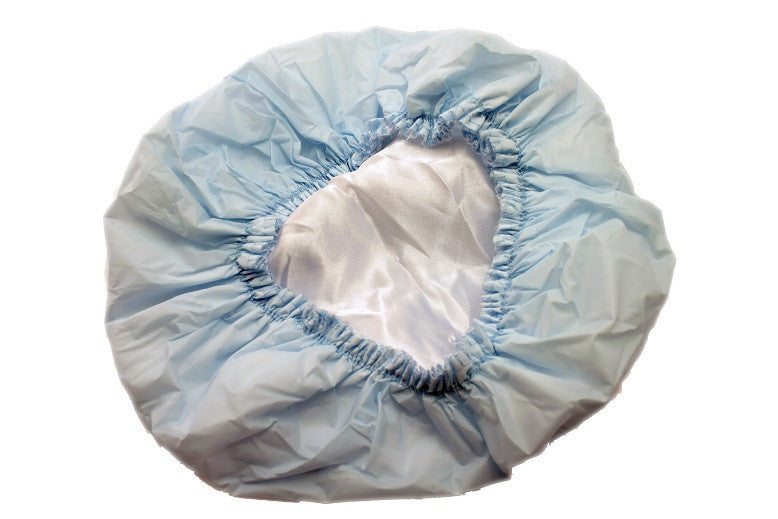 Blue Satin Shower Cap