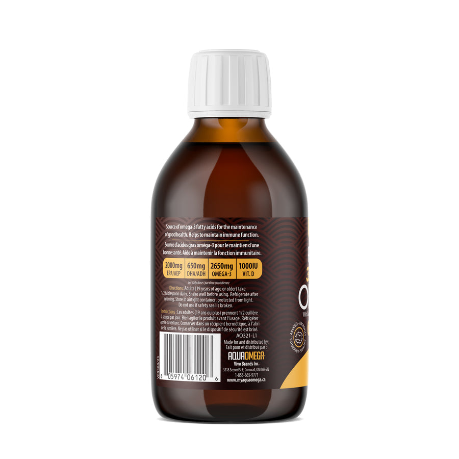 Aquaomega Lemon Standard Omega-3 Wild Caught Fish Oil