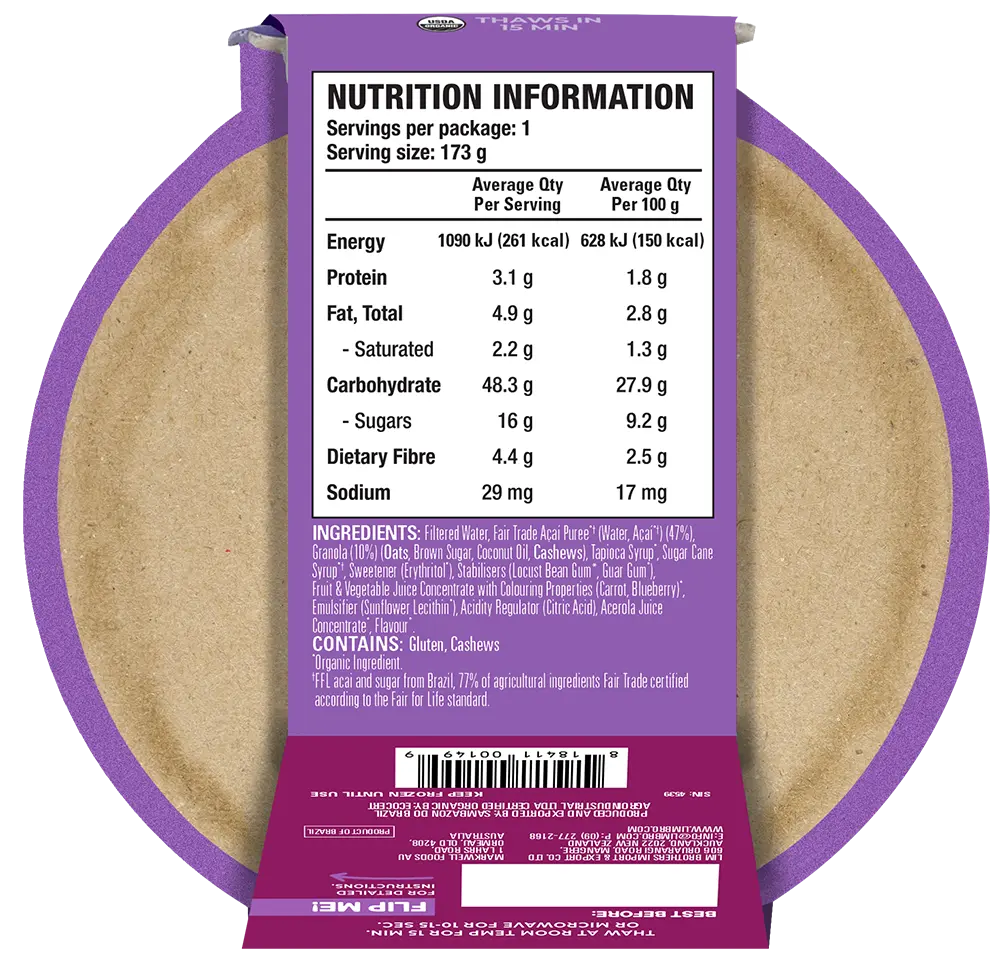 Sambazon Organic Amazon Superberry Acai Bowl