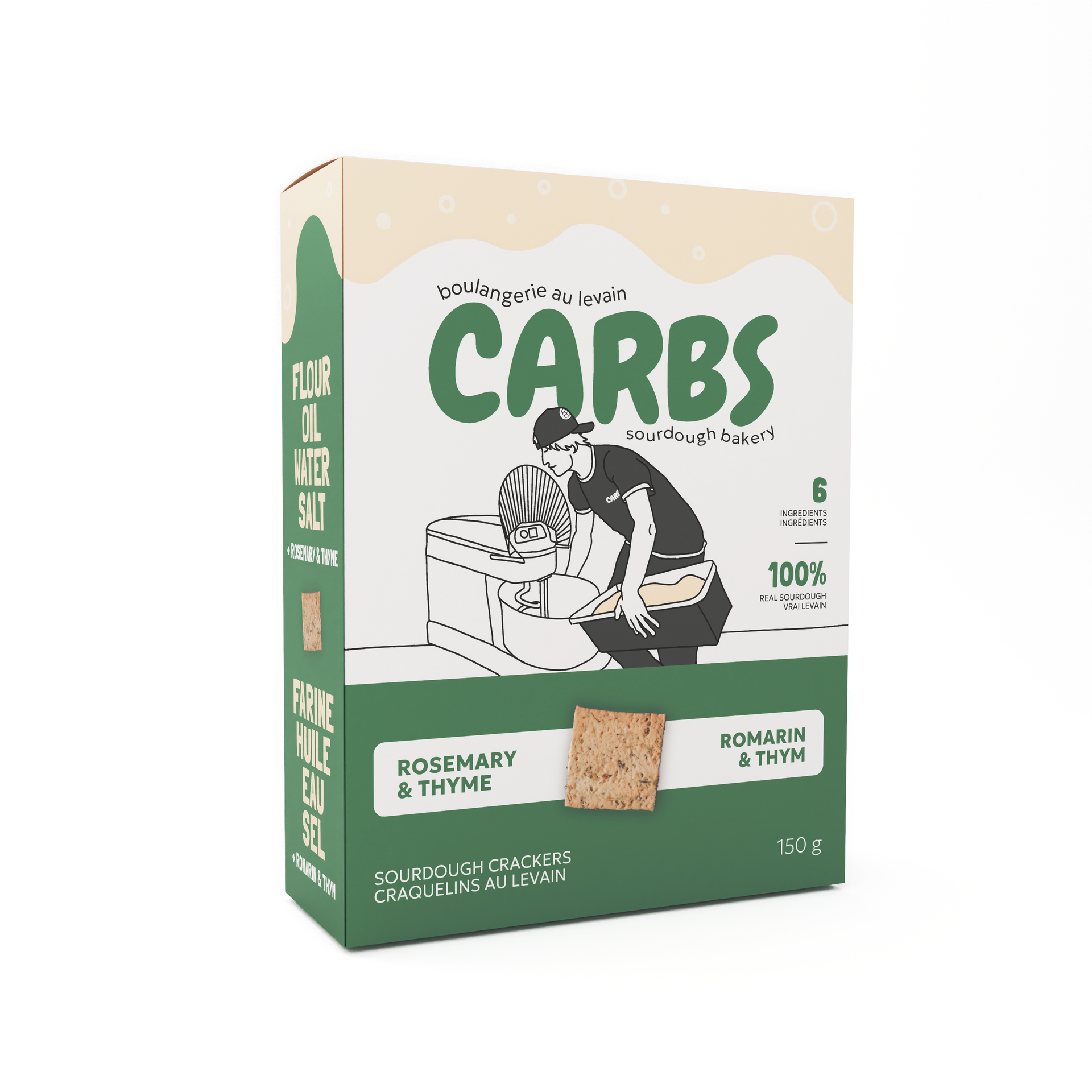 Carbs Bakery Rosemary & Thyme Sourdough Crackers