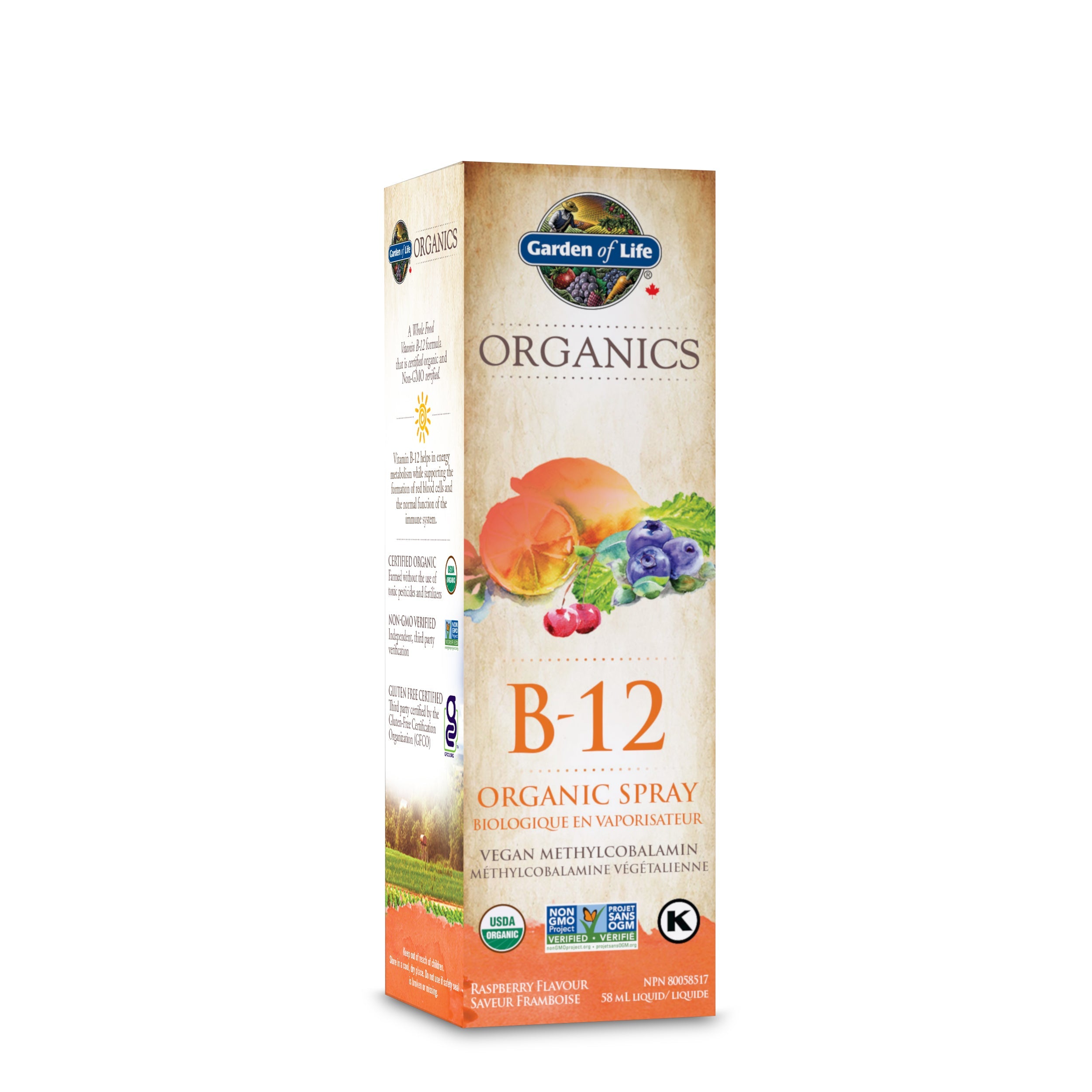 Organic B-12  Raspberry Spray