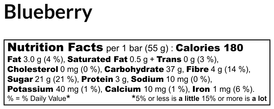 The Oat Company Wild Blueberry Energy Bar