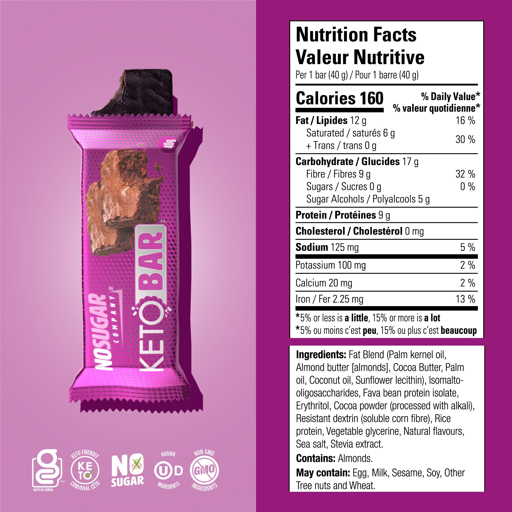 No Sugar Company Keto Bar Chocolate Fudge Brownie