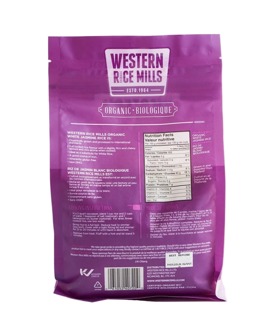 Western Rice Mills Organic White Jasmine Rice