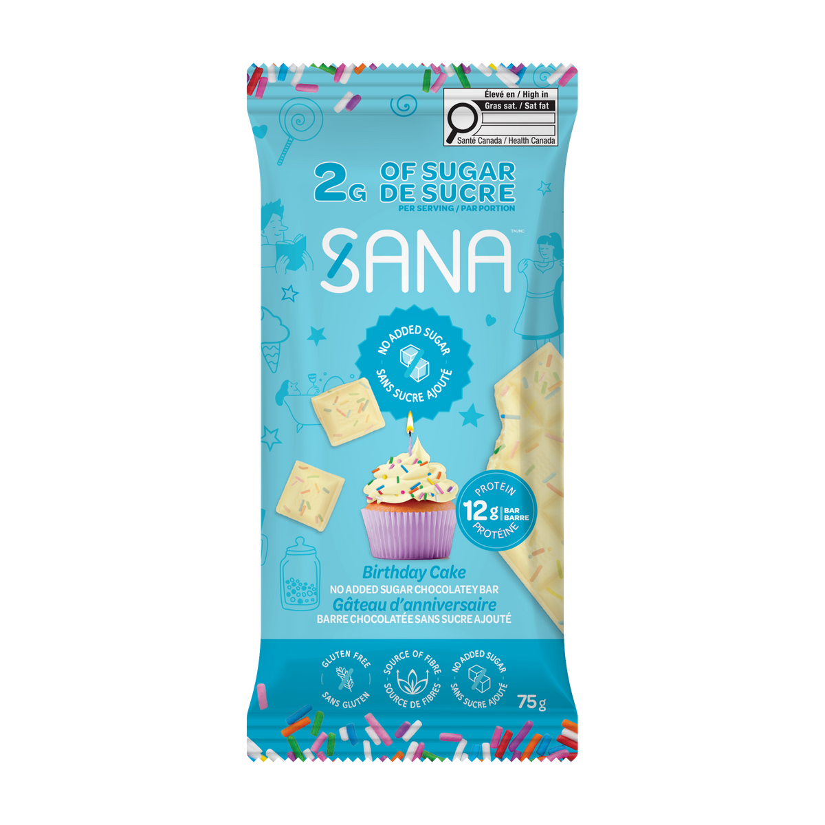 No Added Sugar Birthday Cake Chocolatey Bar
