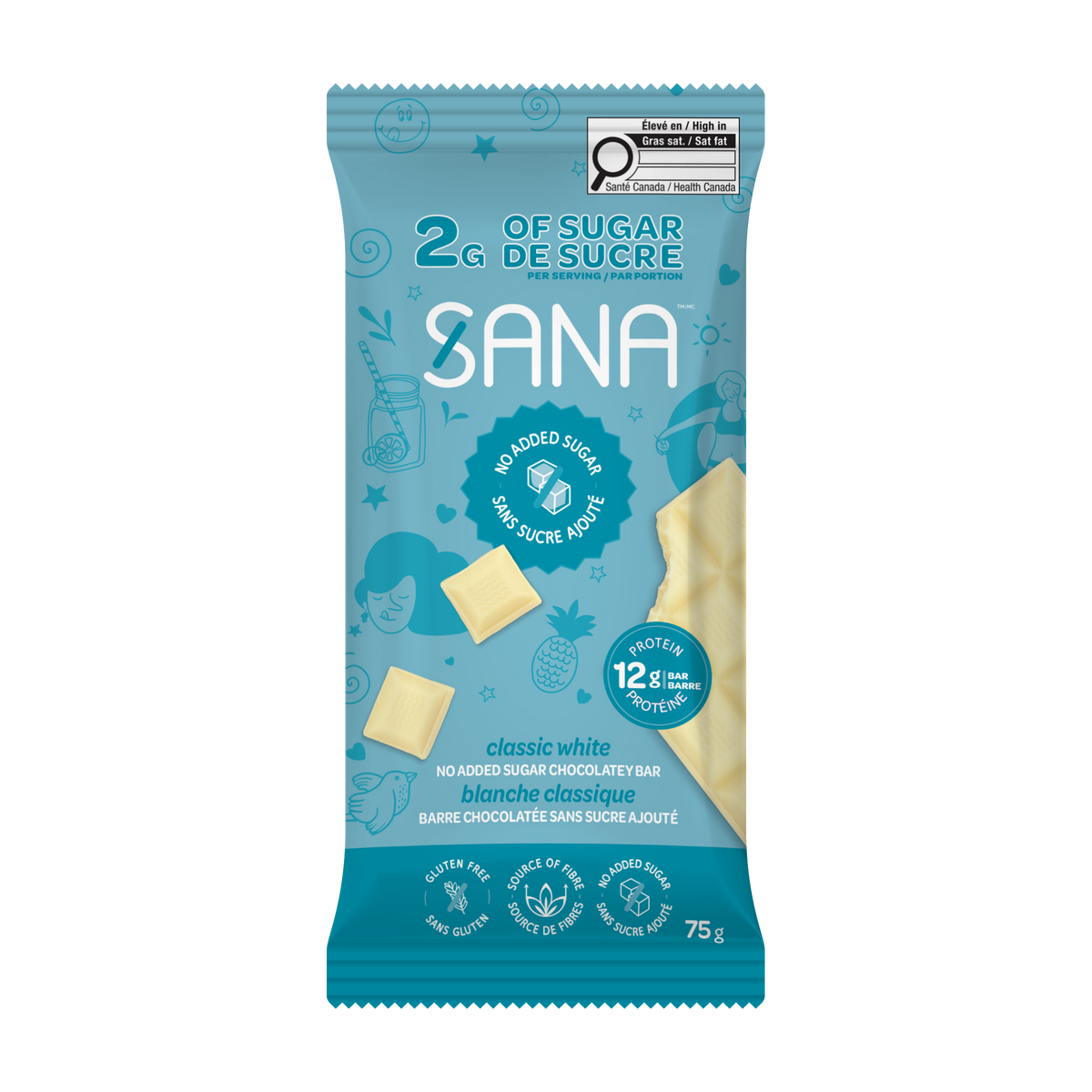 Sana No Added Sugar Classic White Chocolatey Bar