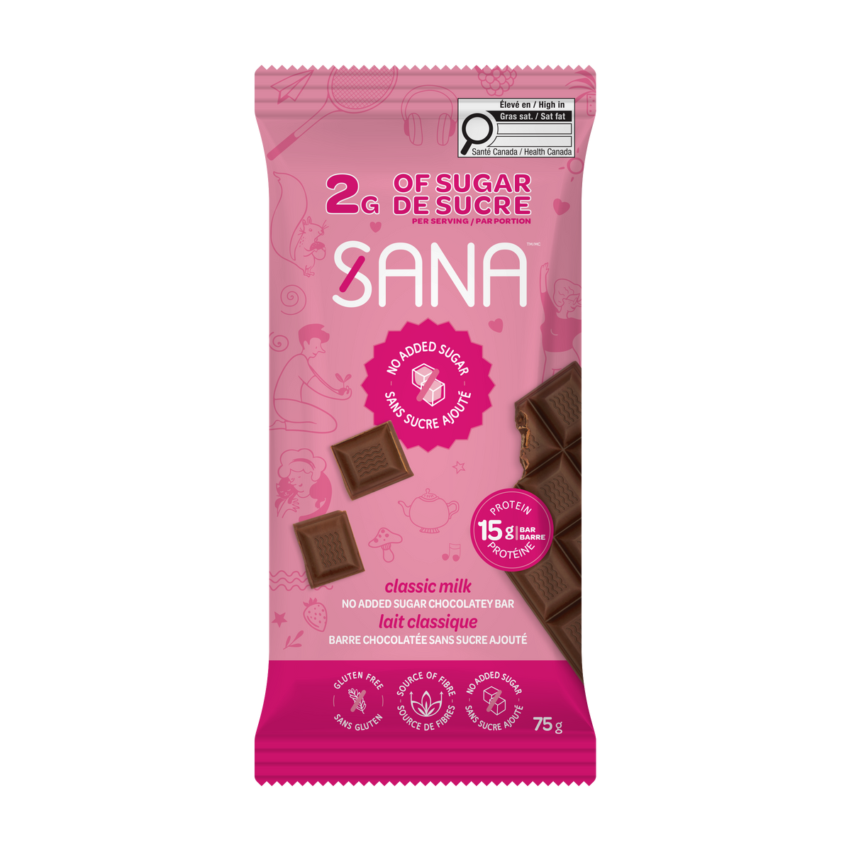 Sana No Added Sugar Classic Milk Chocolatey Bar