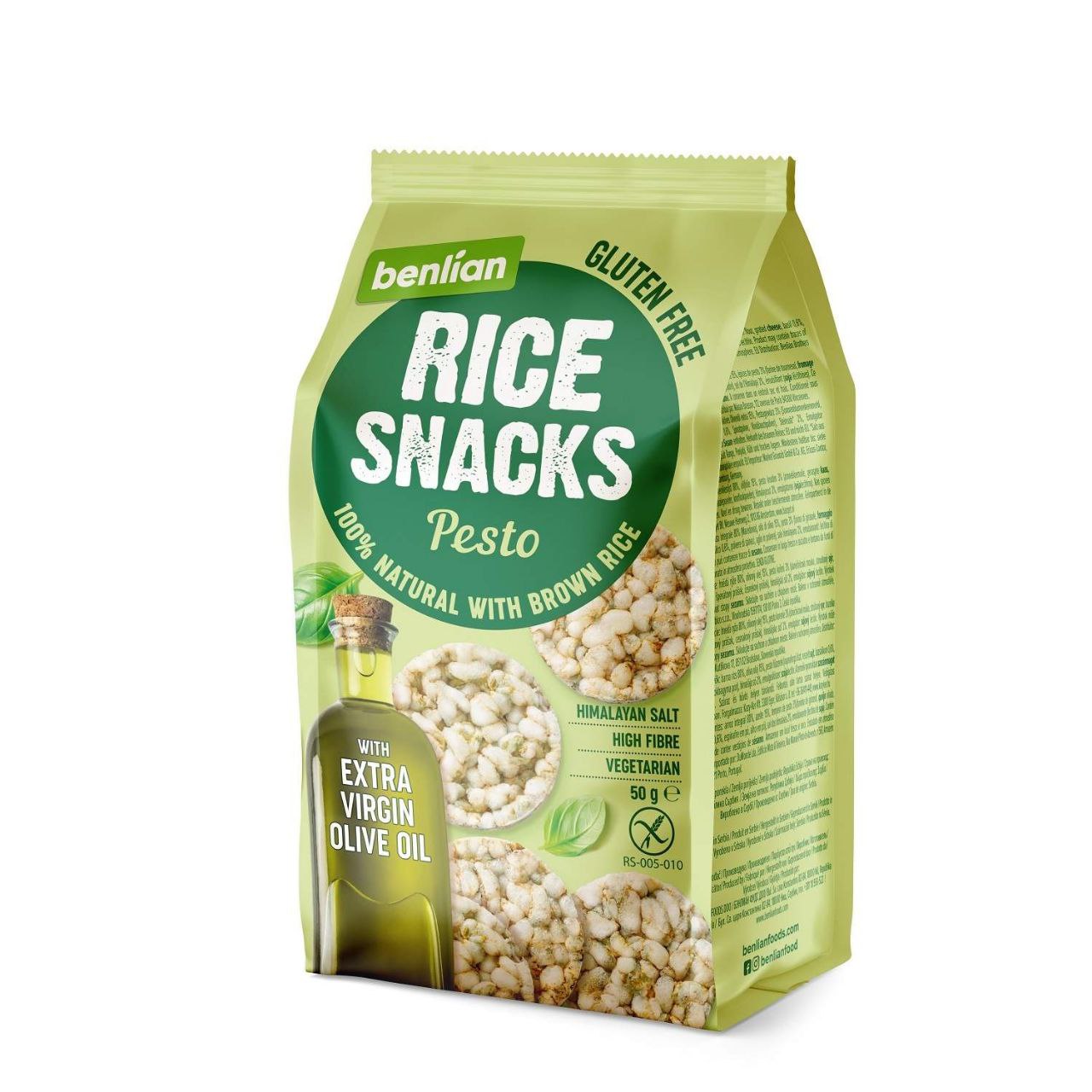 Olive Oil & Pesto Rice Snacks