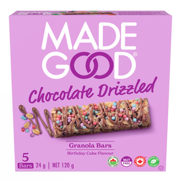 Chocolate Drizzled Birthday Cake Bar