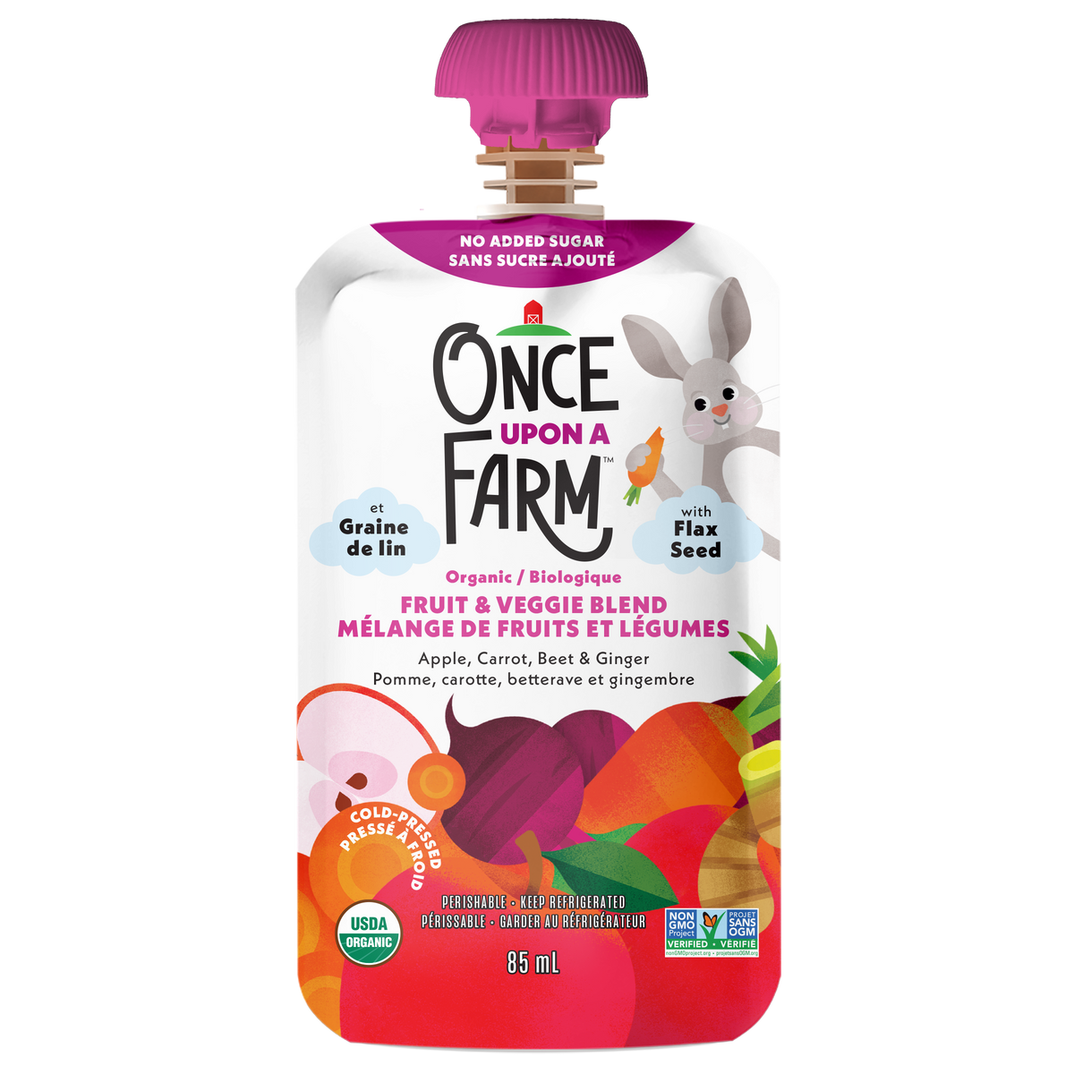 Once Upon a Farm Organic Apple, Carrot, Beet & Ginger Fruit & Veggie Blend