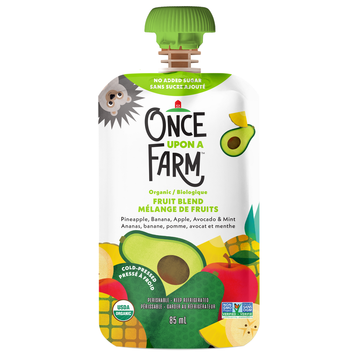 Once Upon a Farm Organic Pineapple, Banana, Apple, Avocado & Mint Fruit & Veggie Blend