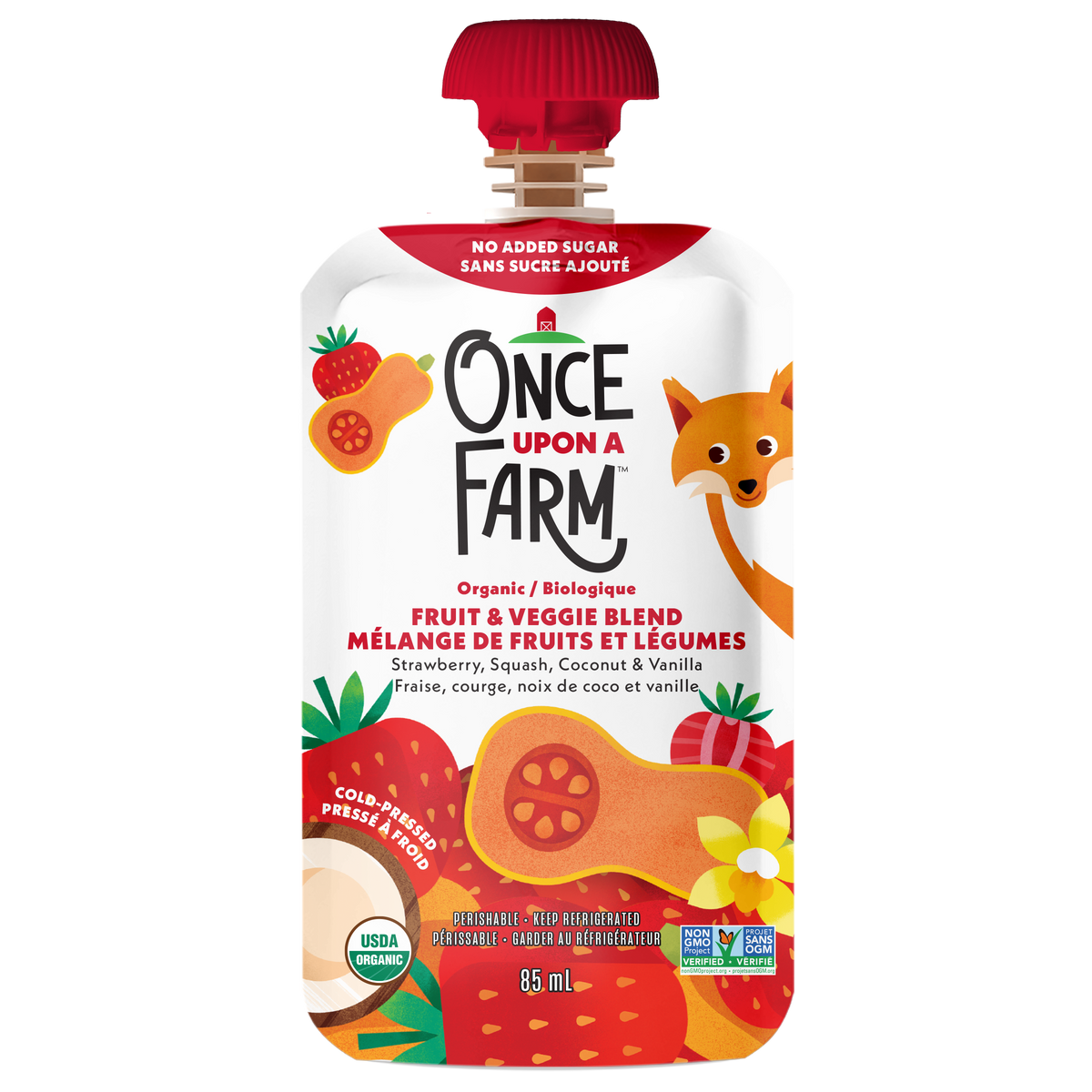 Once Upon a Farm Organic Strawberry, Squash, Coconut & Vanilla Fruit & Veggie Blend
