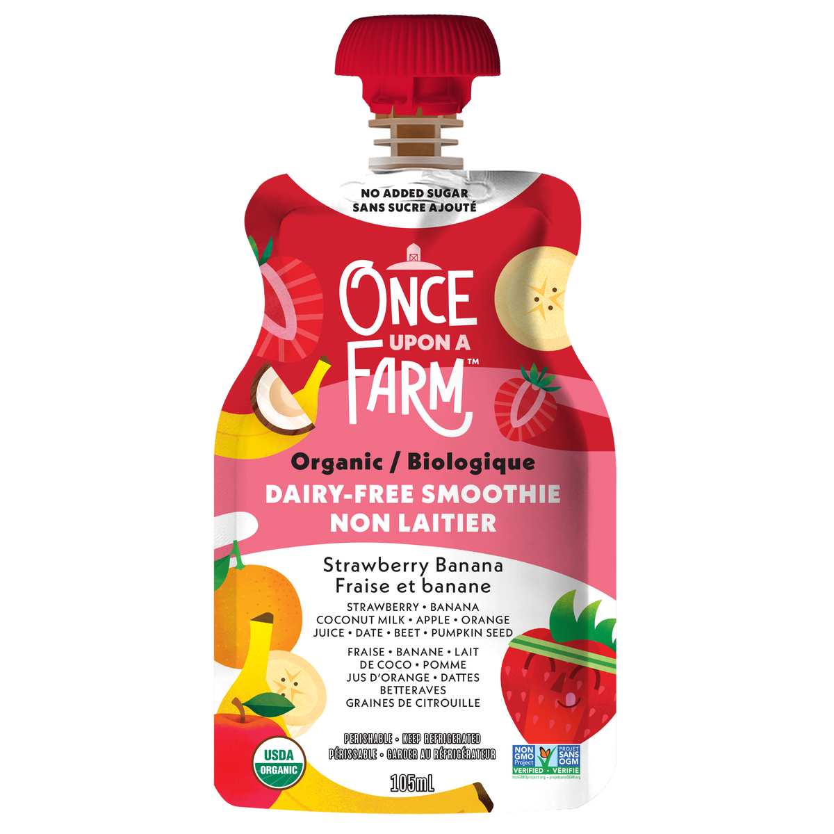 Once Upon a Farm Organic Dairy-Free Strawberry Banana Smoothie