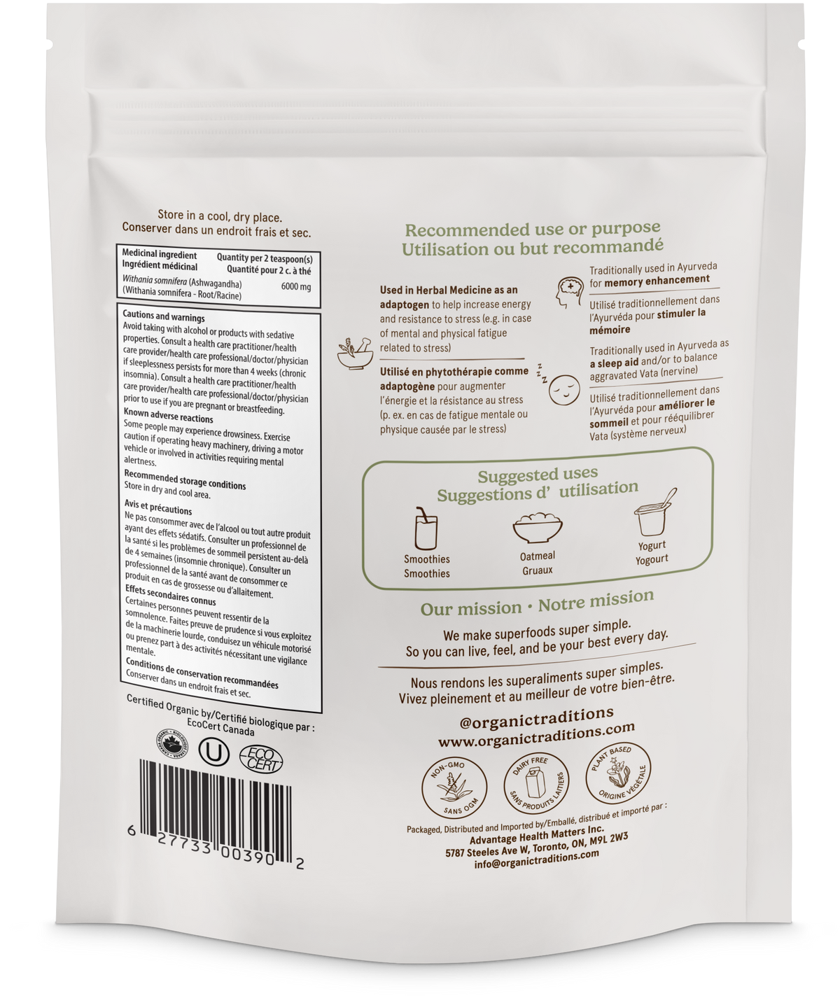 Organic Ashwagandha Root Powder