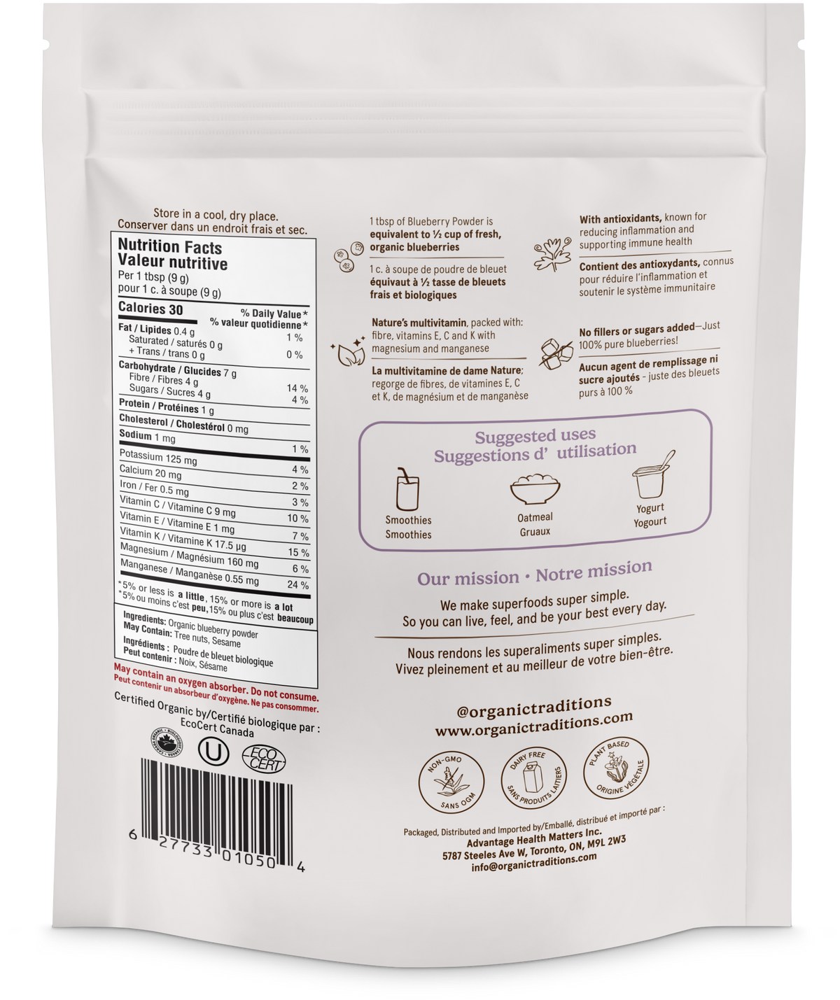 Organic Traditions Blueberry Powder