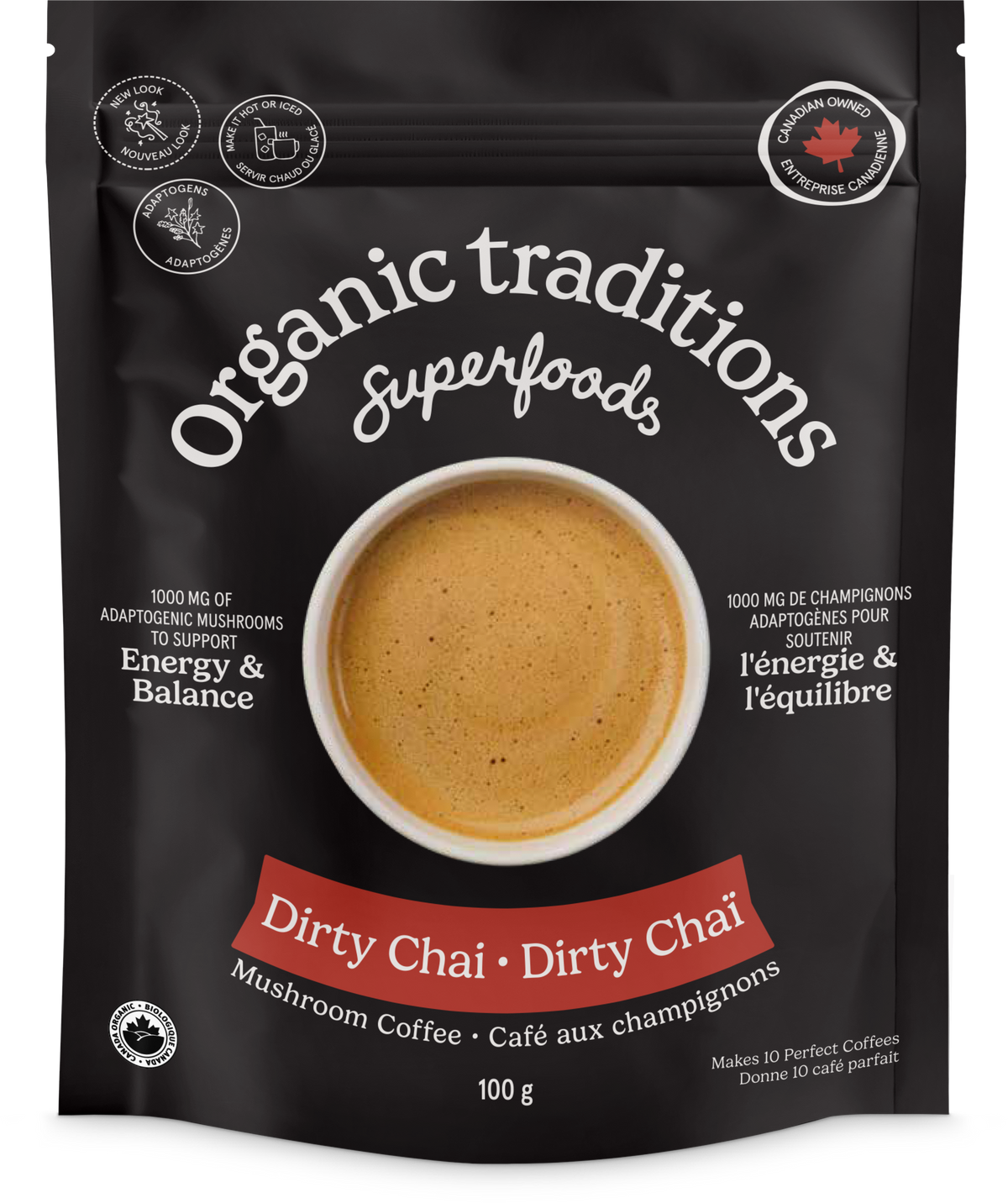 Organic Traditions Dirty Chai Mushroom Coffee Blend