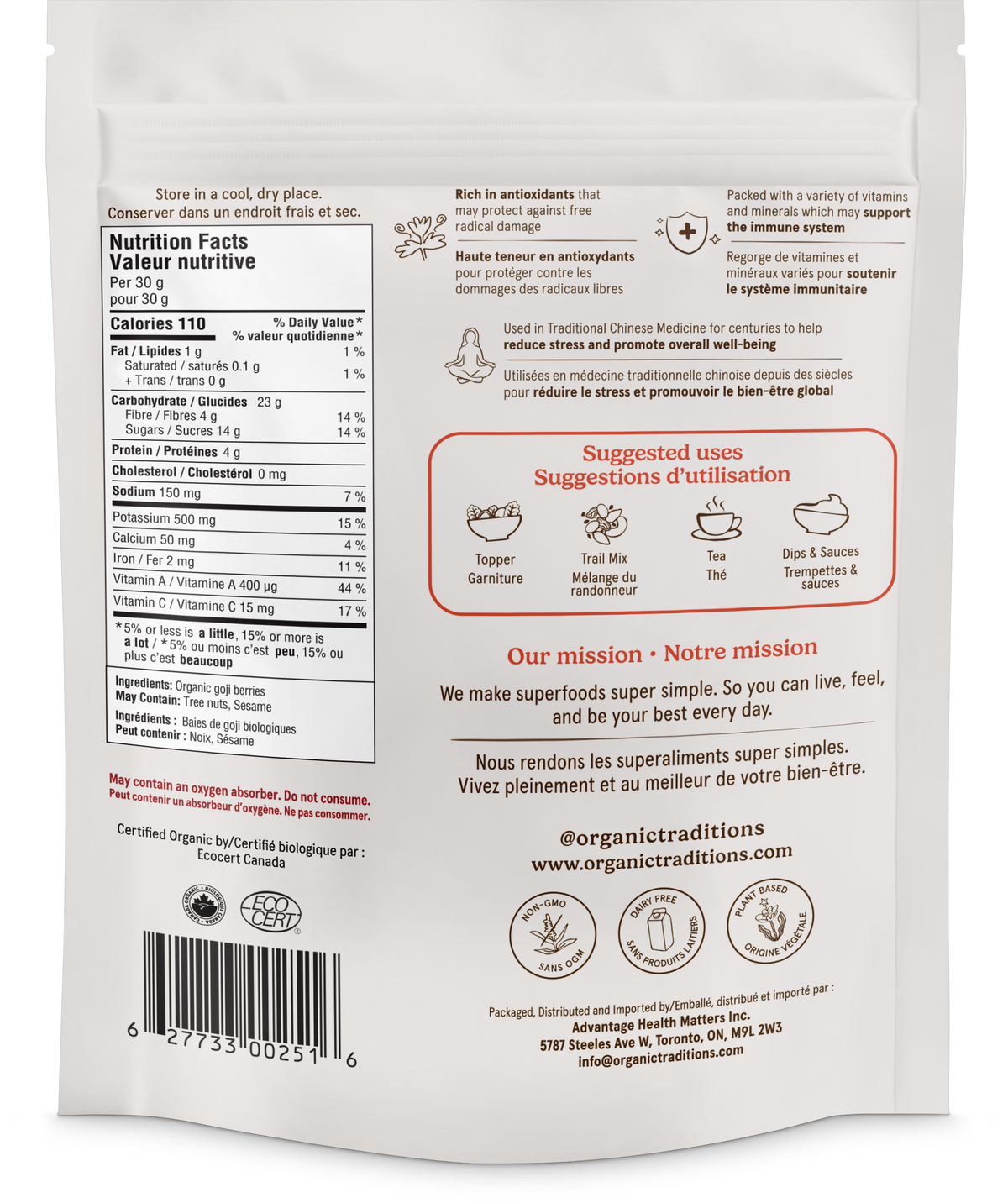 Organic Traditions Organic Goji Berries
