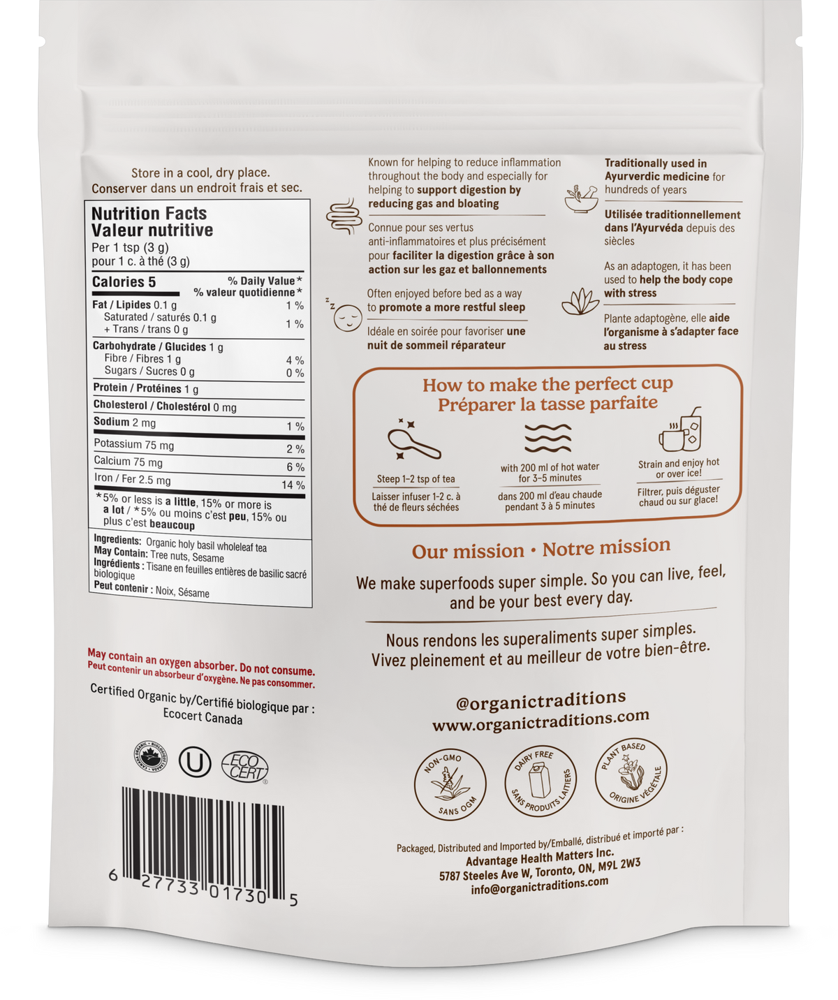 Organic Traditions Holy Basil Tulsi Tea