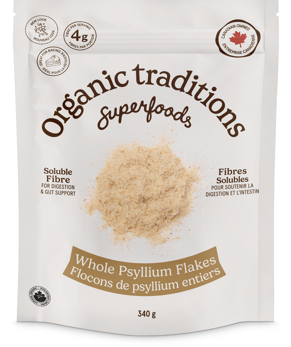 Organic Traditions Organic Whole Psyllium Flakes