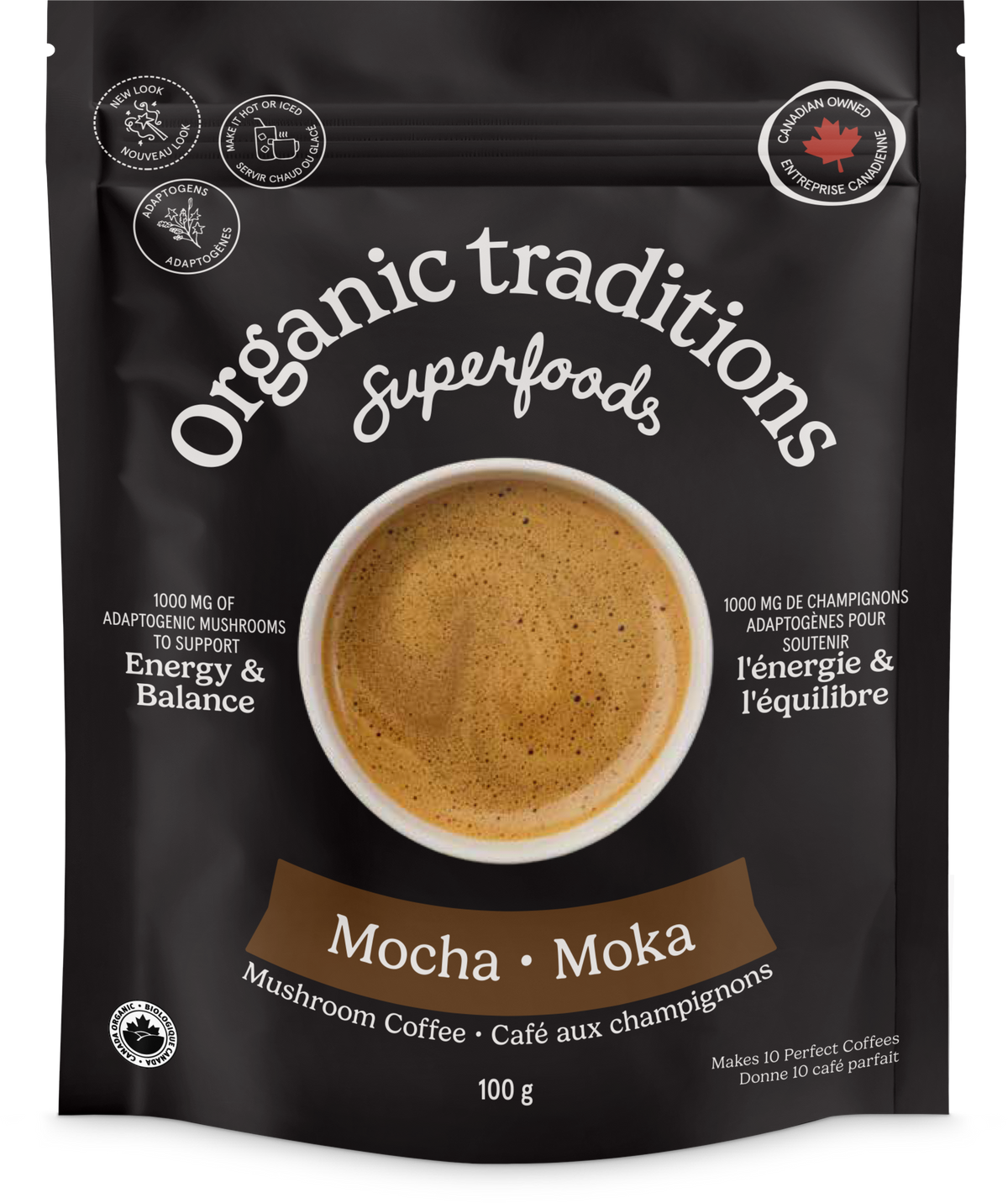 Organic Traditions Mocha 5 Mushroom Coffee Blend