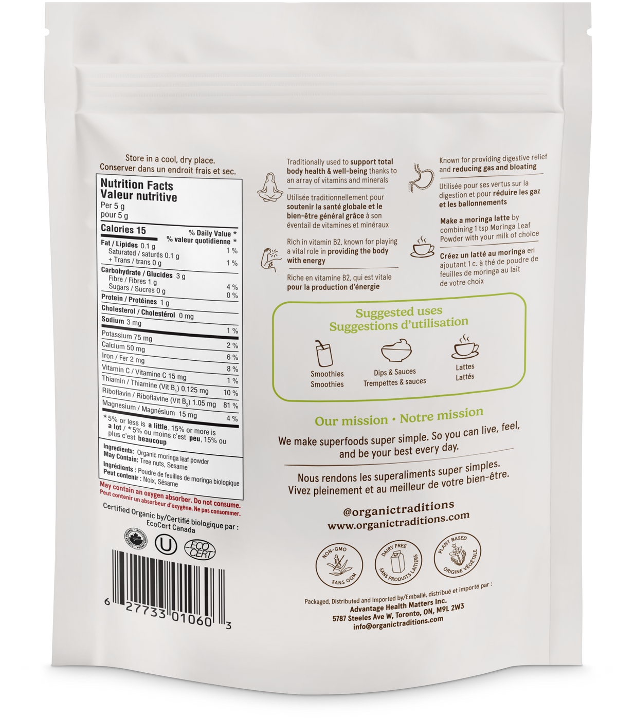 Organic Traditions Organic Moringa Leaf Powder
