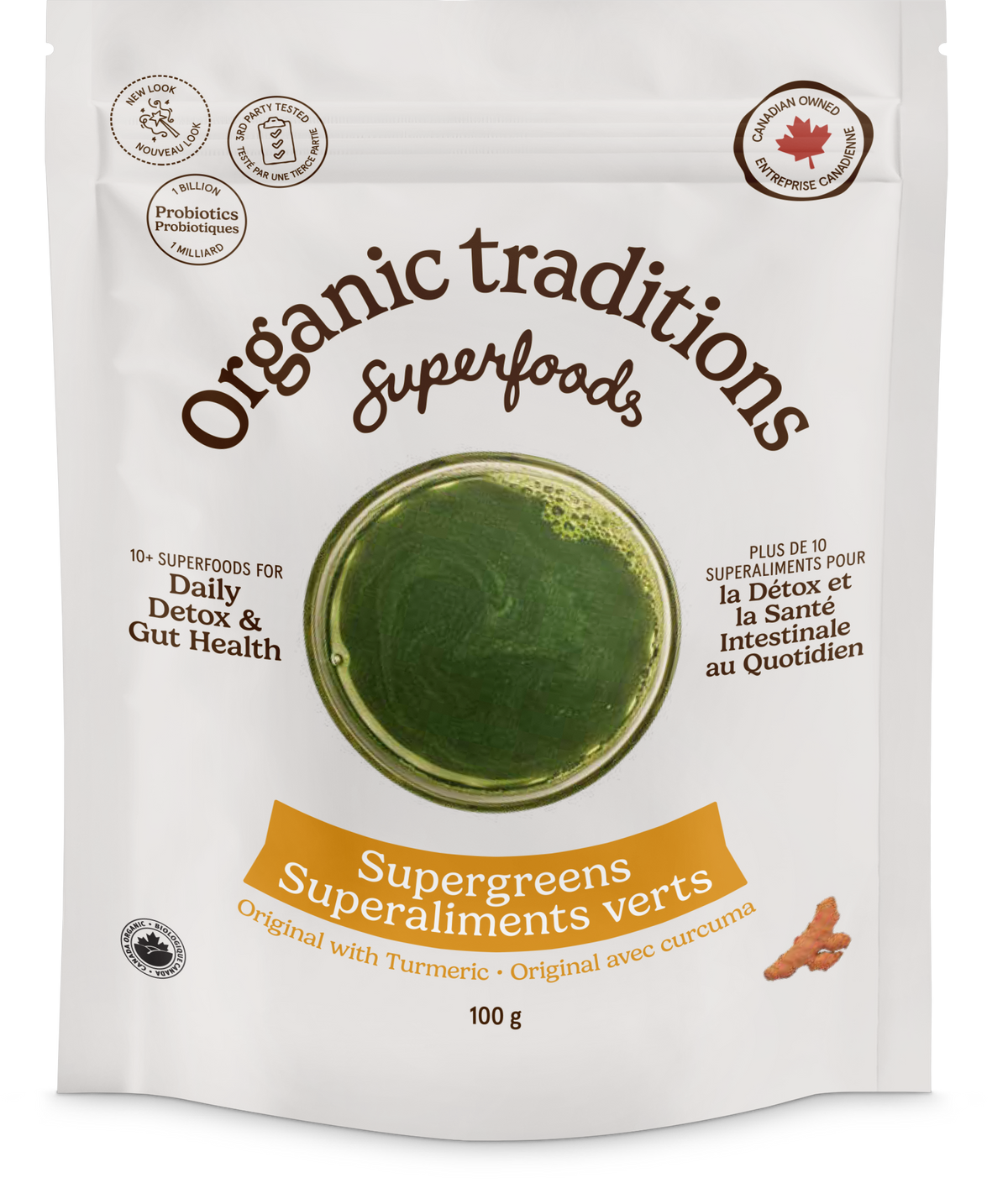 Organic Traditions Organic Probiotic Super Greens with Turmeric