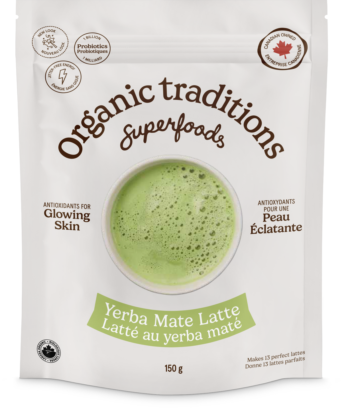 Organic Traditions Organic Yerba Mate Latte with Matcha and Probiotics
