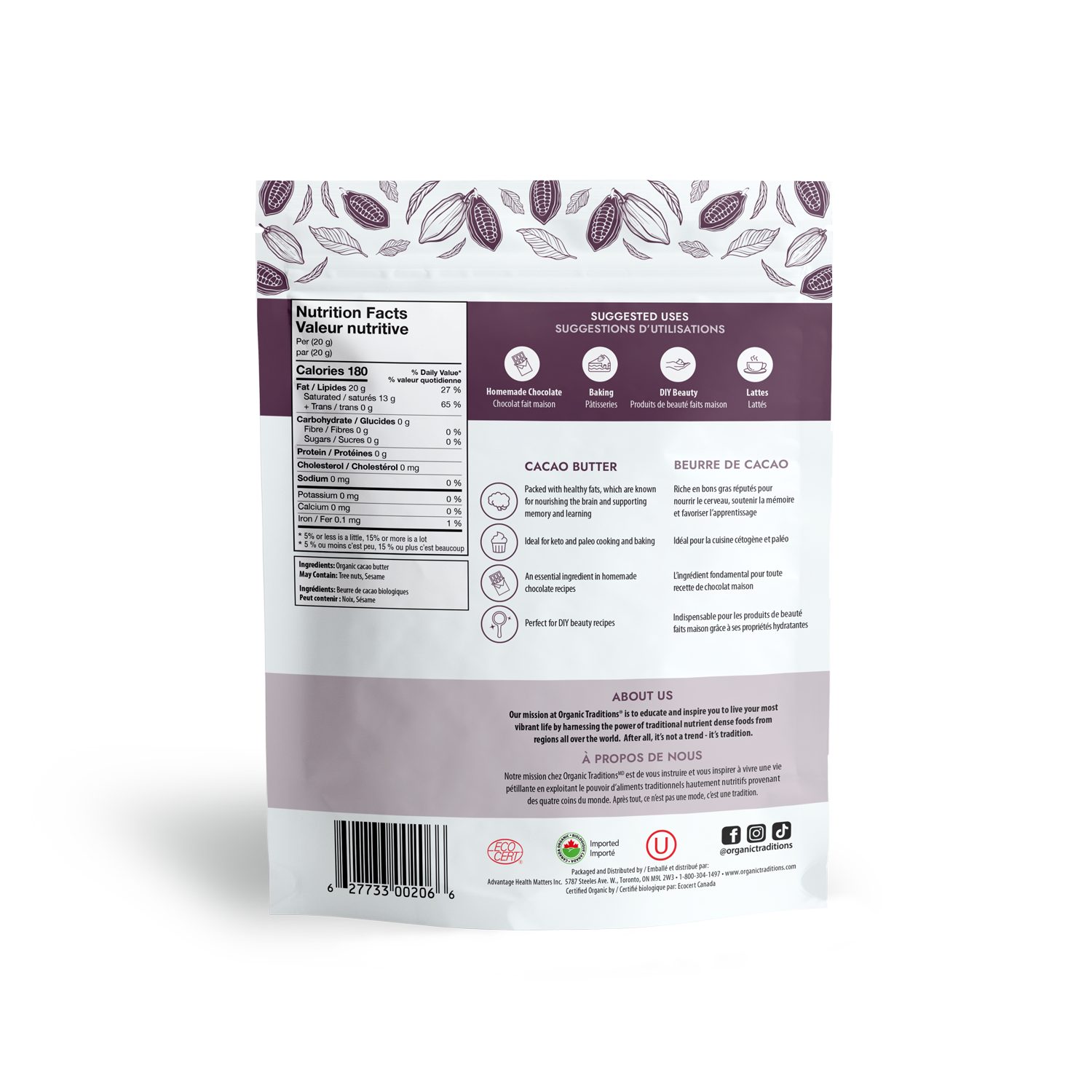 Organic Traditions Cacao Butter