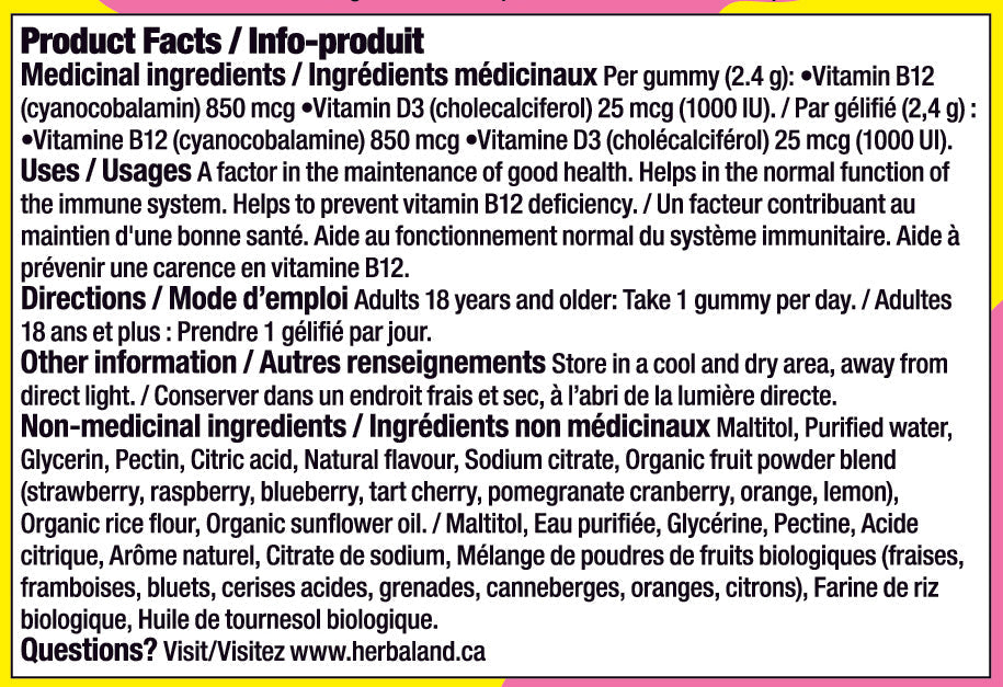 Raspberry Vegan D3 & B12