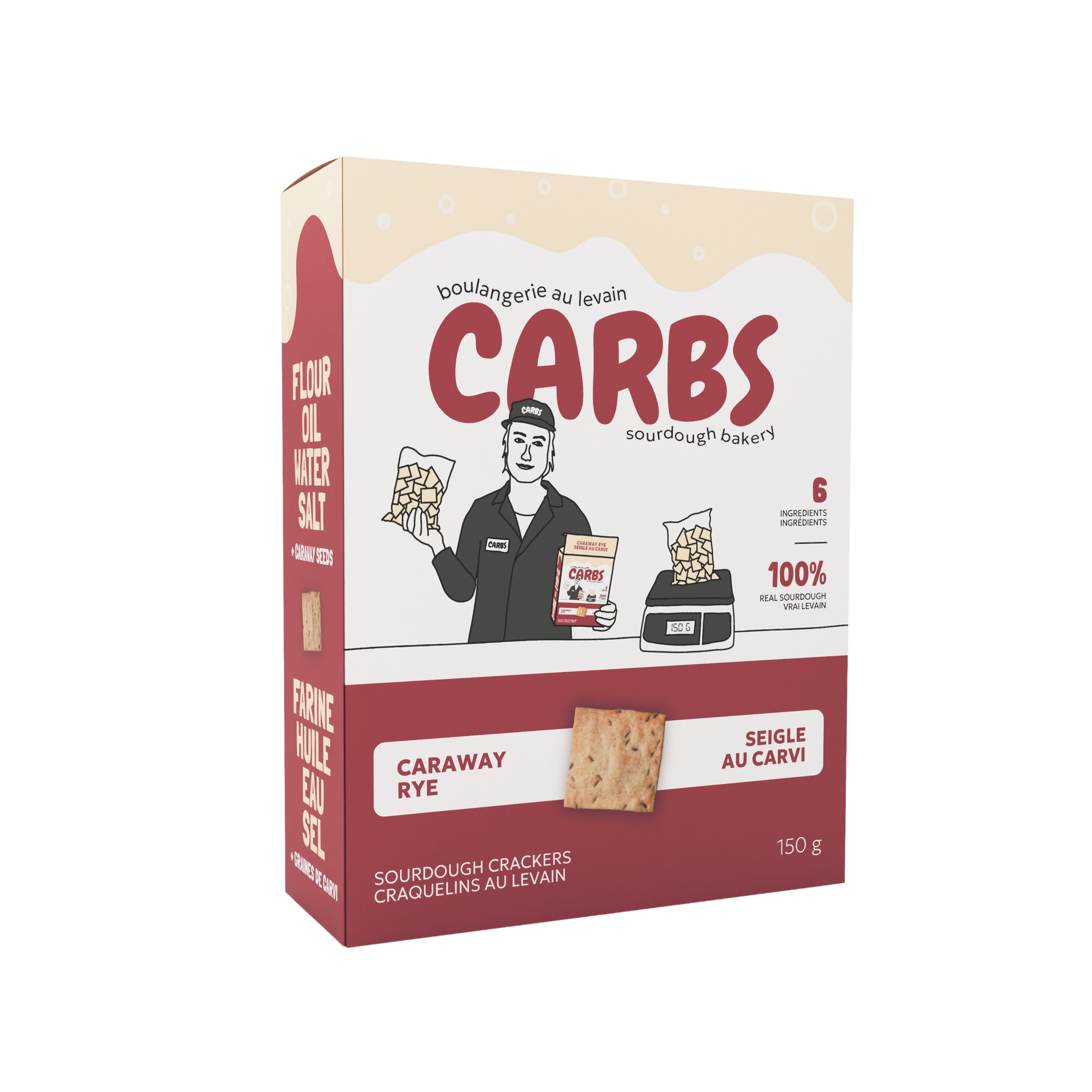 Carbs Bakery Caraway Rye Sourdough Crackers