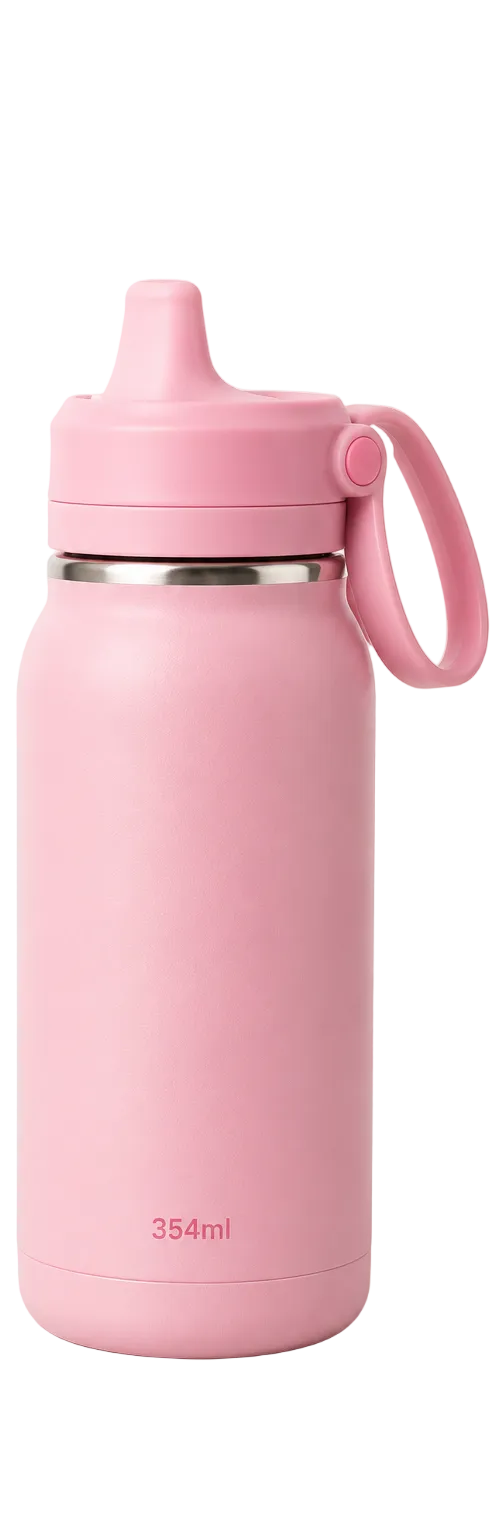 Ambrosia Pink Stainless Steel Kids Sippy Bottle