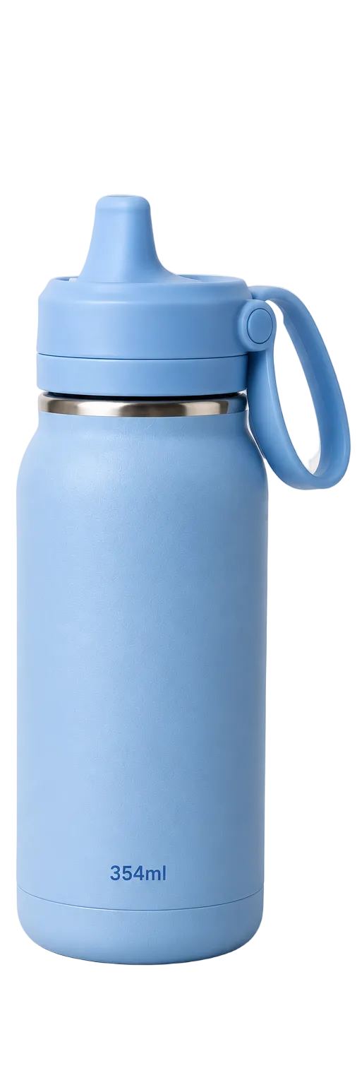 Ambrosia Blue Stainless Steel Kids Sippy Bottle