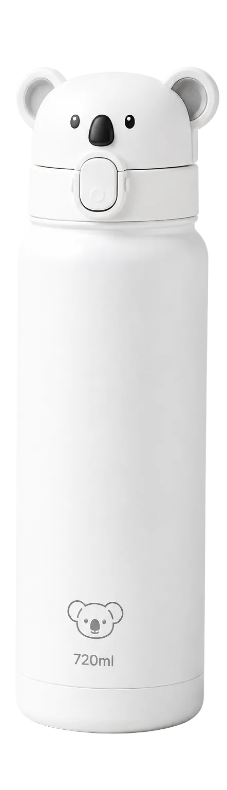Ambrosia White Stainless Steel Koala Bottle