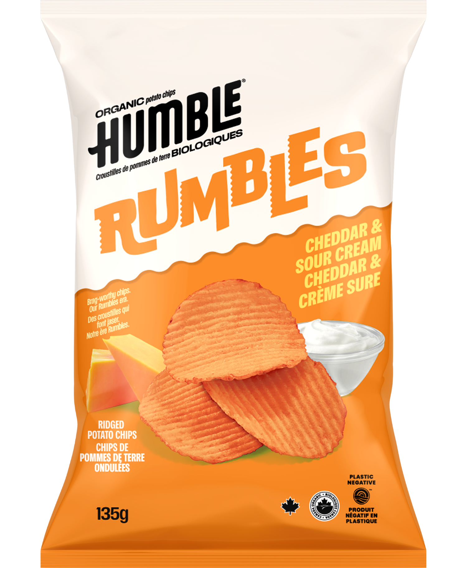 Humble Potato Organic Cheddar & Sour Cream Ridged Potato Chips