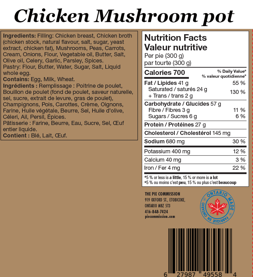 Pie Commission Chicken Mushroom Pot Pie