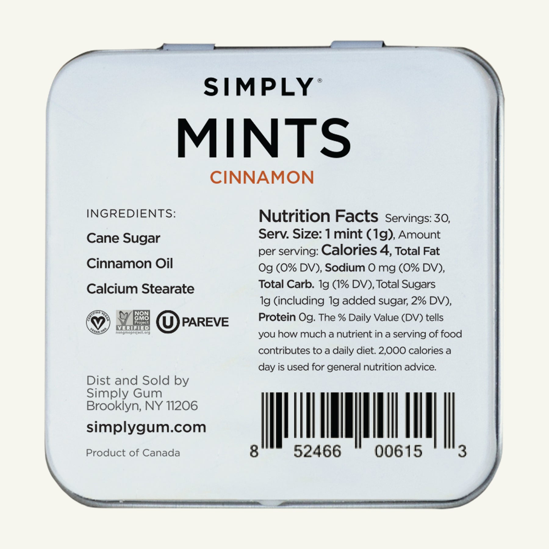 Simply Gum Cinnamon Natural Mints