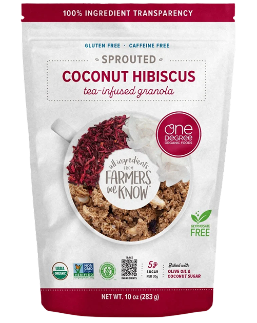 One Degree Sprouted Coconut Hibiscus Tea-Infused Granola