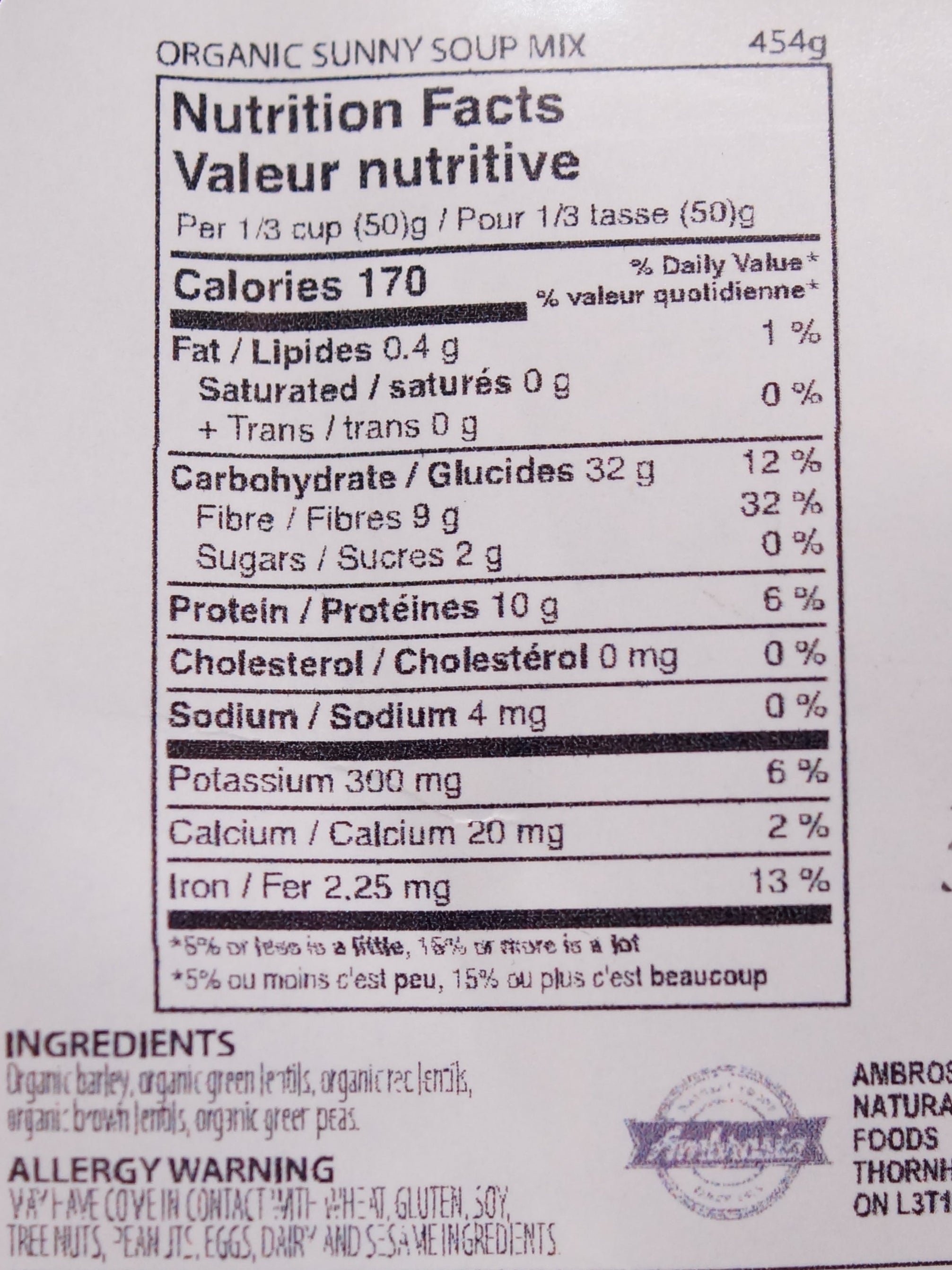 Organic Sunny Soup Mix