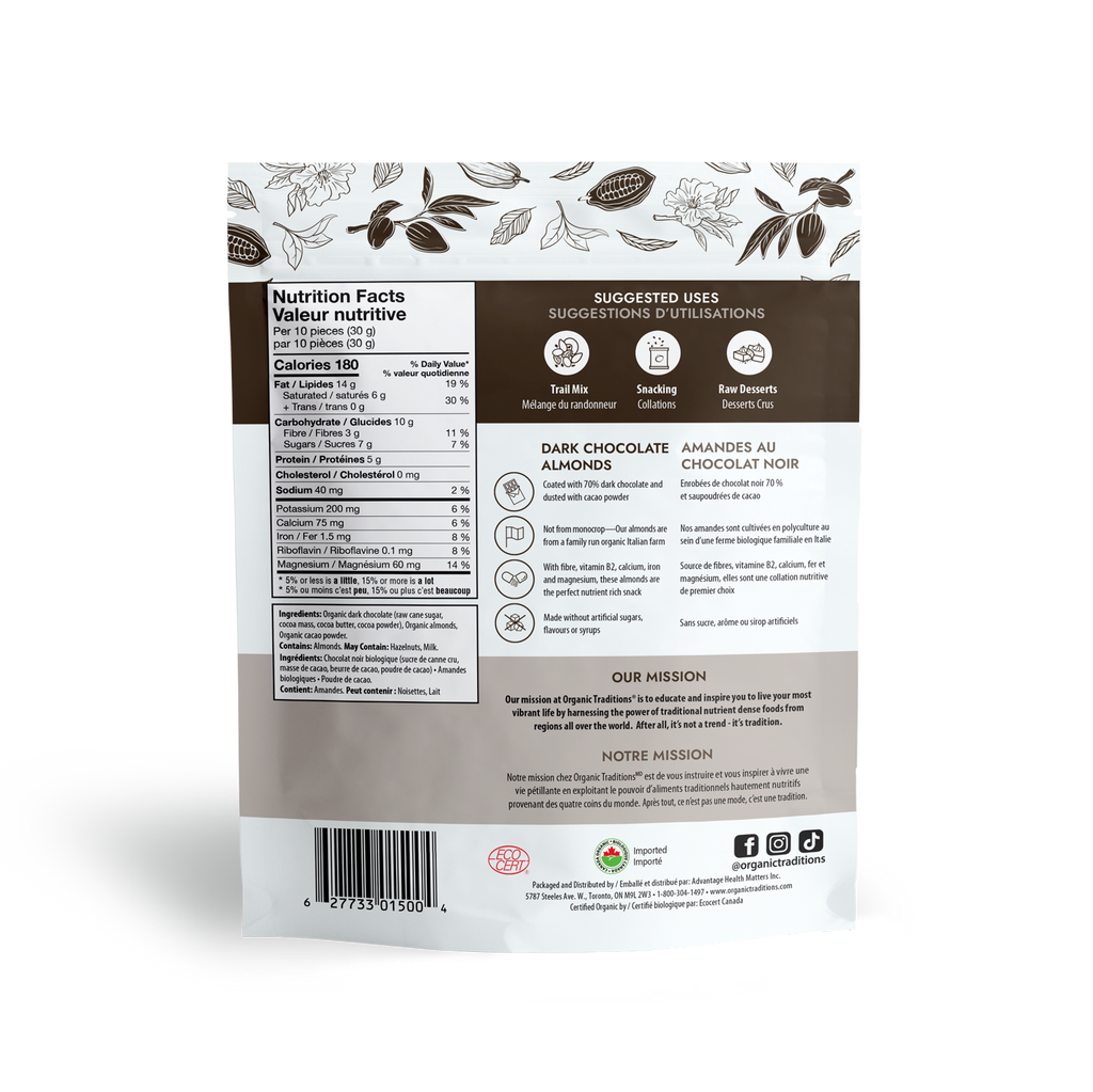 Organic Traditions Organic Dark Chocolate Almonds