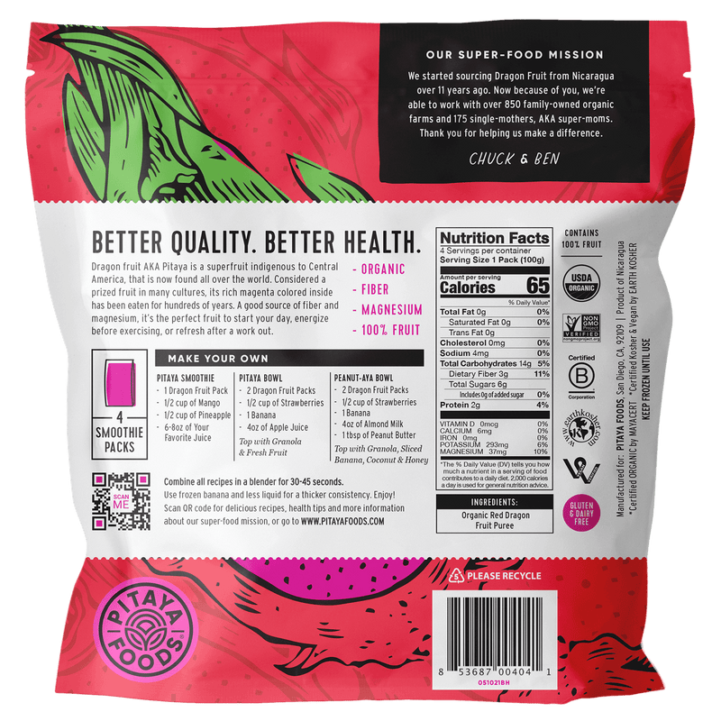 Organic Dragonfruit Smoothie Pack