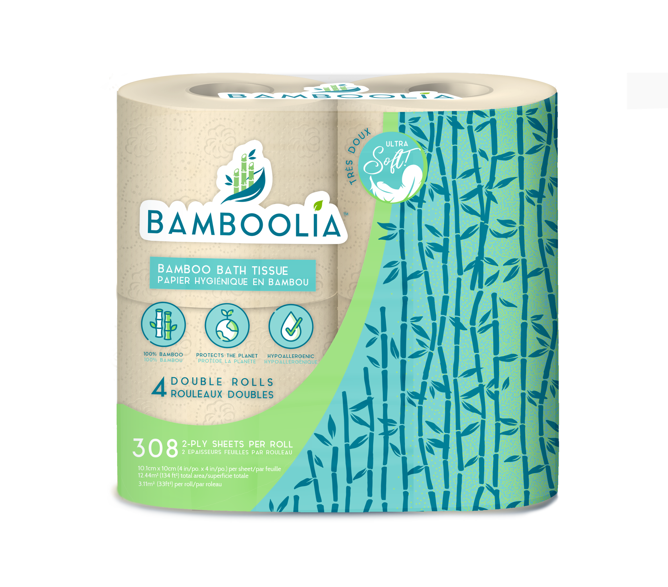 2-Ply Bamboo Bath Tissue Rolls
