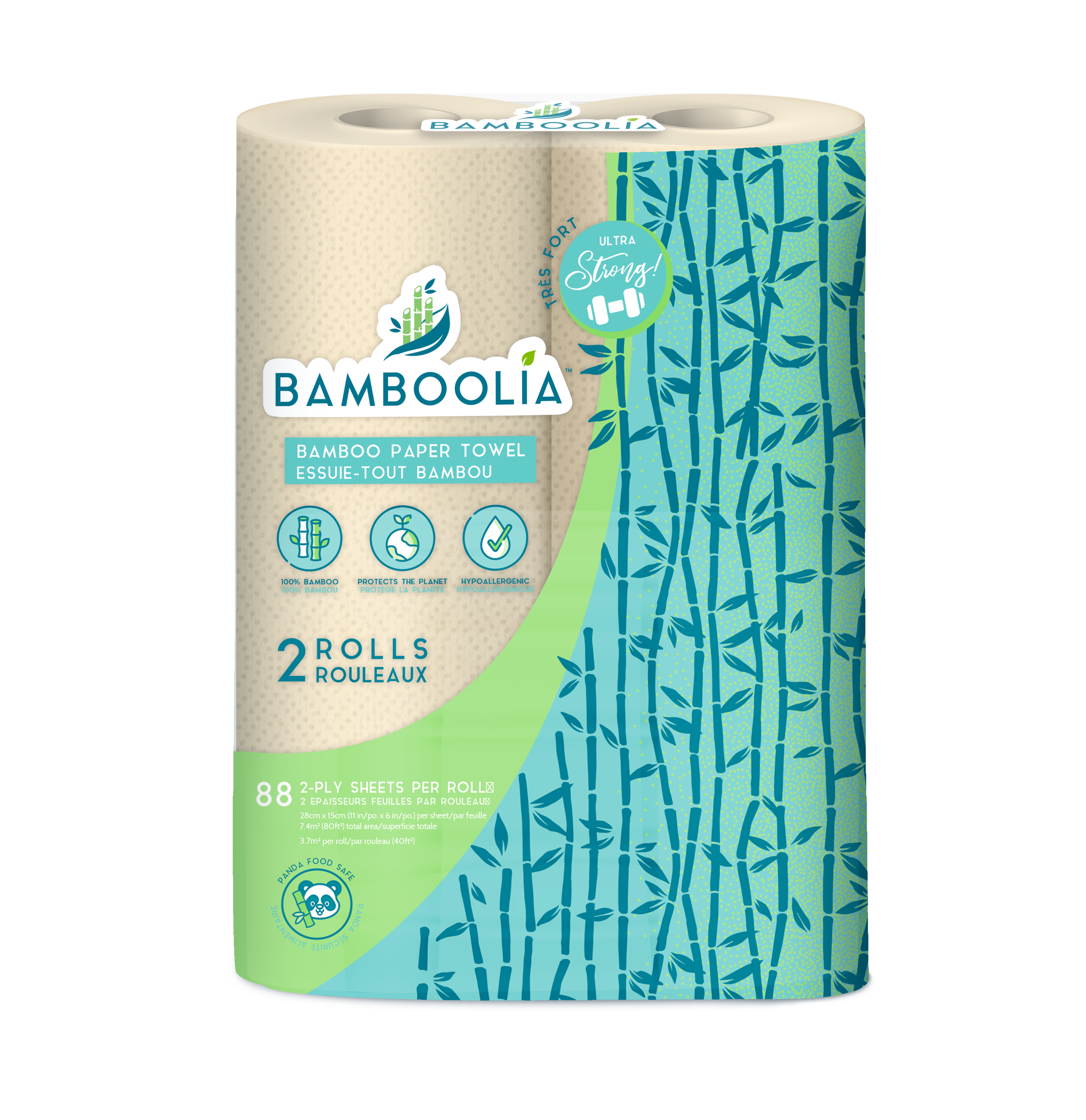 2-Ply Bamboo Paper Towel Rolls